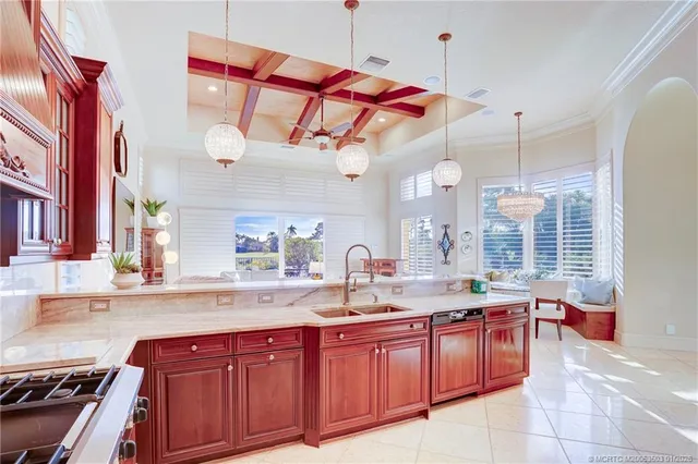 a view of a garden with a lake