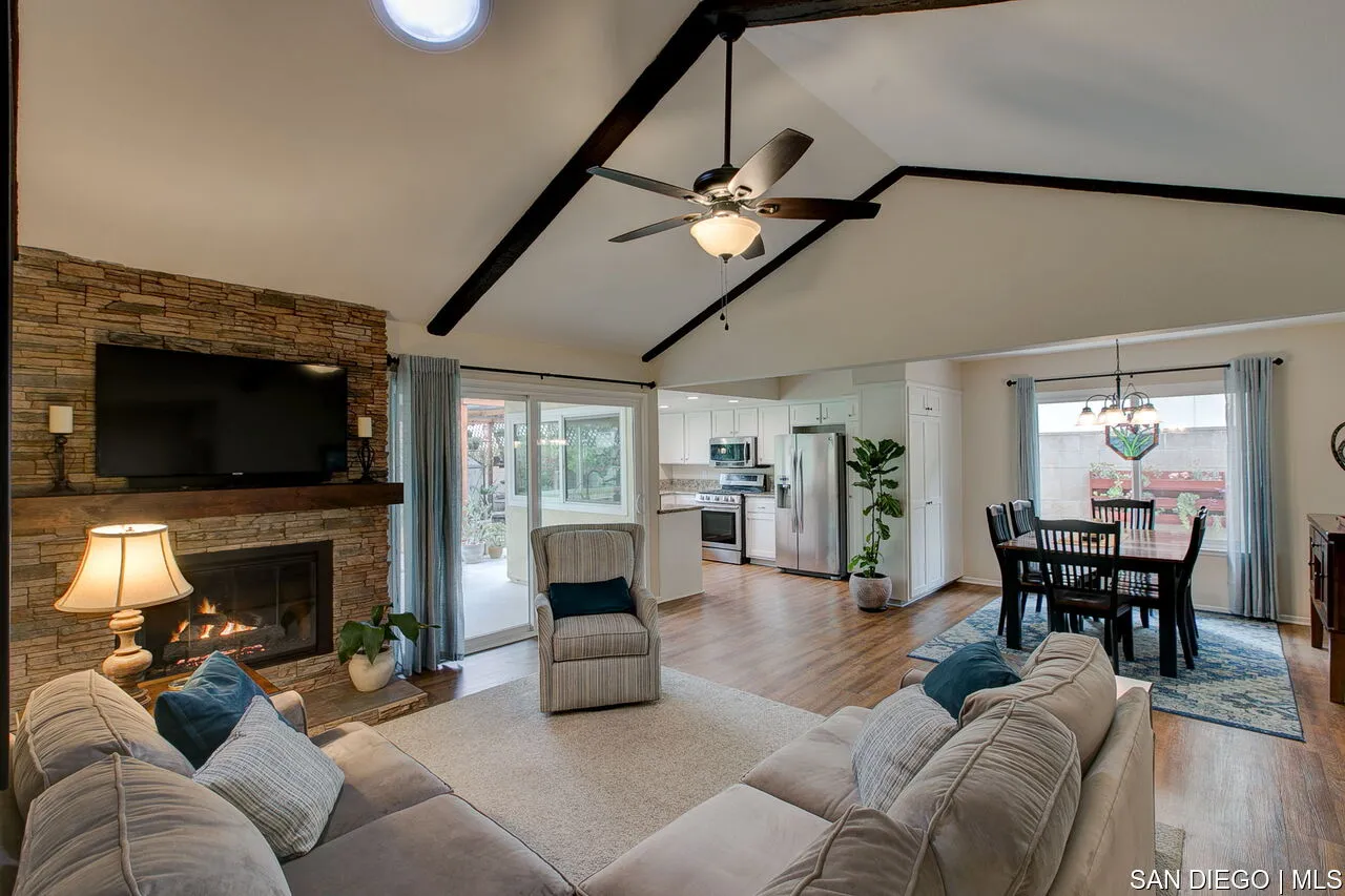 4700 Circle Lazy J Road Riverside, CA 92501 - Photo 3 of 24 a living room with furniture fireplace and a flat screen tv