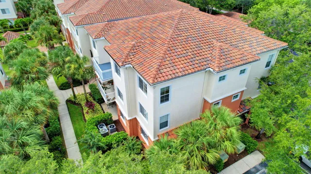 an aerial view of play ground and swimming pool