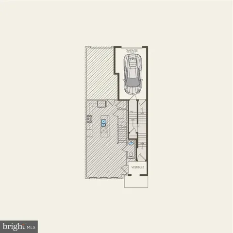 a bedroom with a bed and painting on the wall