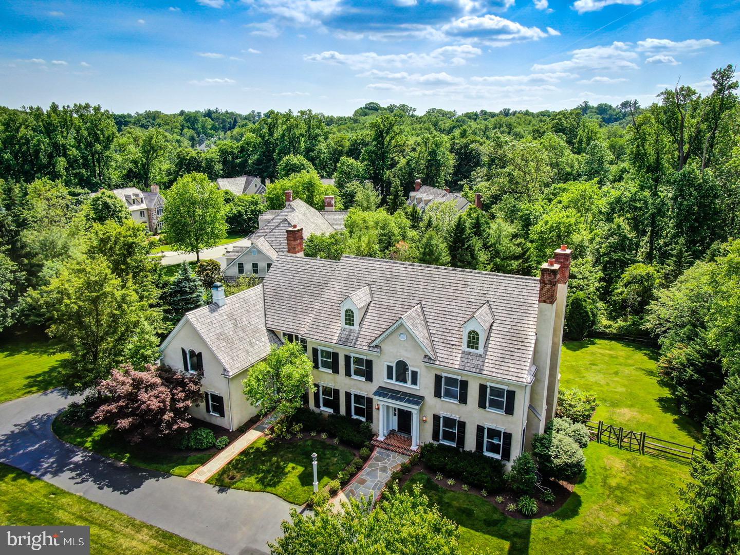 121 Brooke Farm Road Wayne, PA 19087 - Photo 2 of 46 an aerial view of a house with a big yard