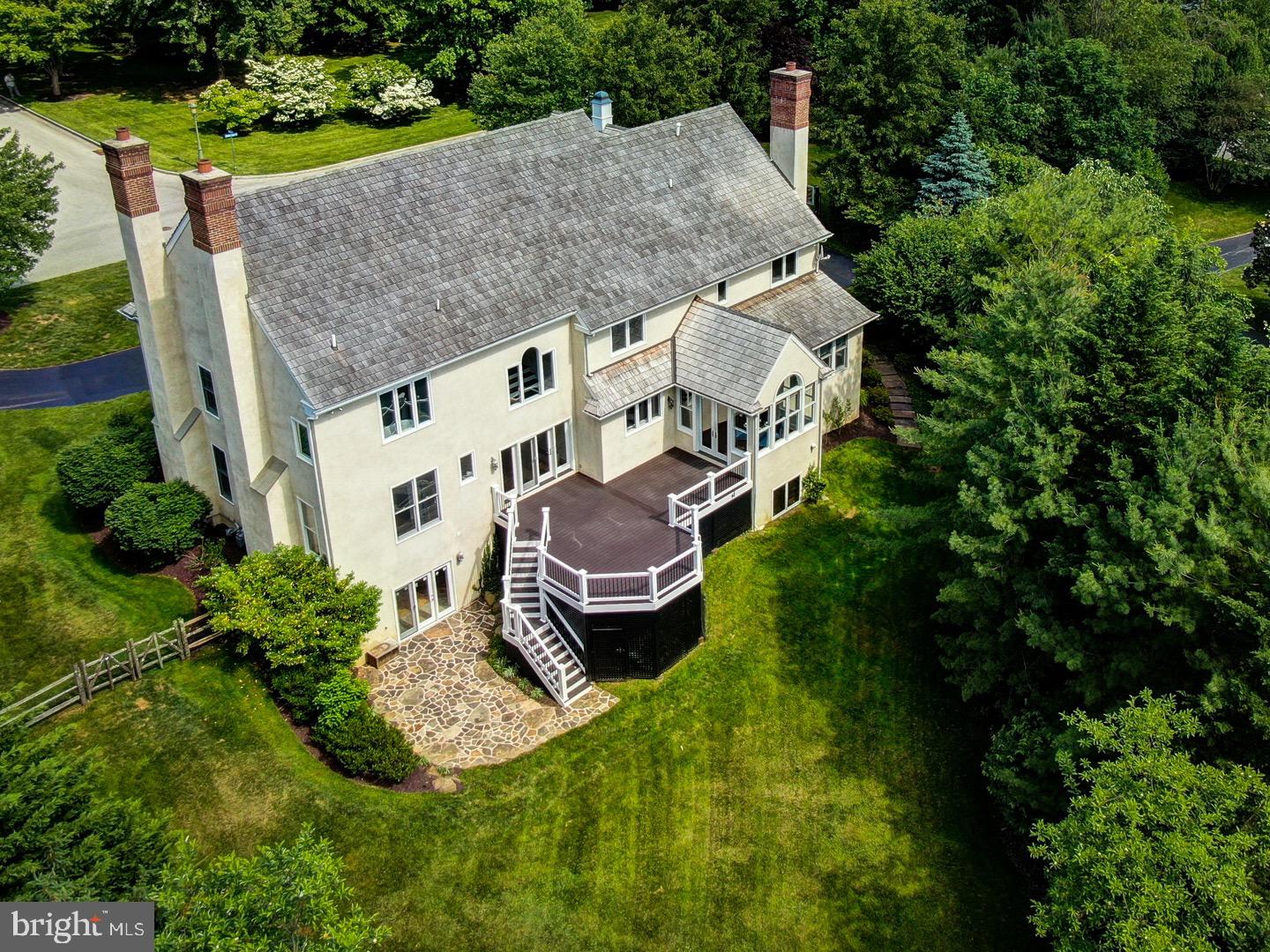 121 Brooke Farm Road Wayne, PA 19087 - Photo 3 of 46 an aerial view of a house with a garden