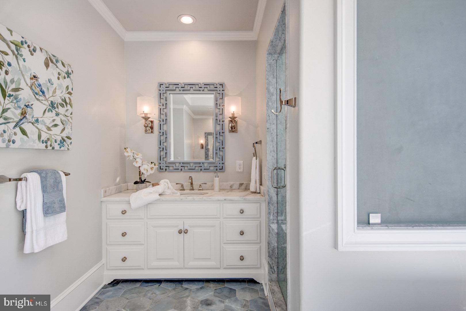 121 Brooke Farm Road Wayne, PA 19087 - Photo 27 of 46 a bathroom with a double vanity sink mirror and