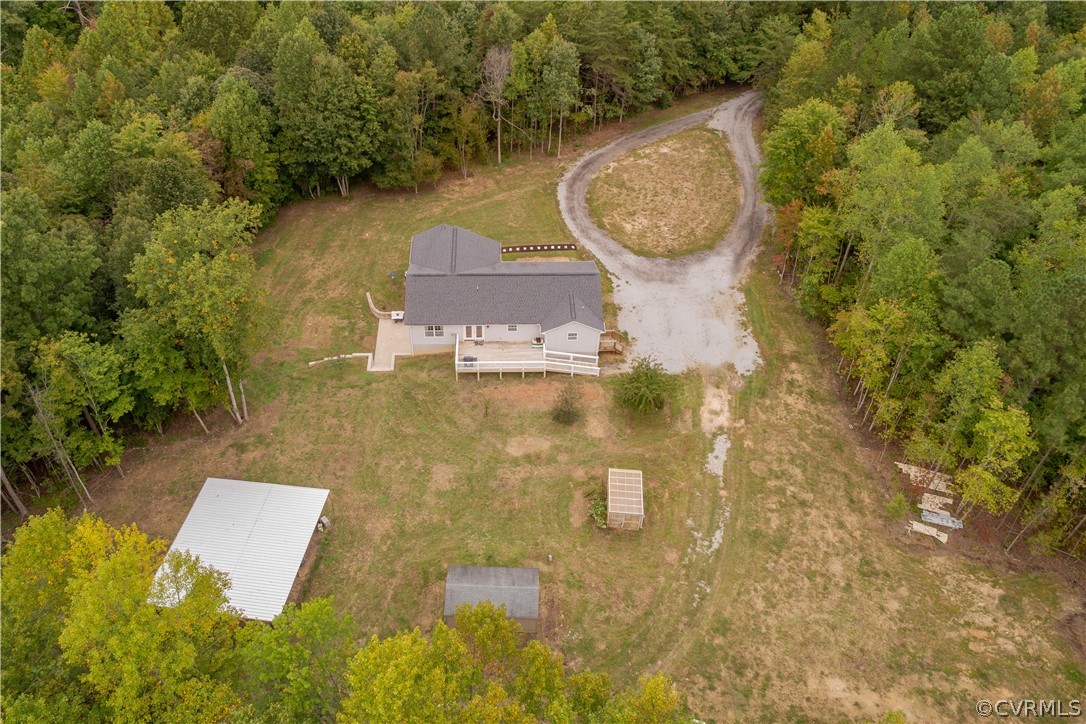 1394 Falls Road Victoria, VA 23974 - Photo 44 of 45 an aerial view of a house with a yard and lake view