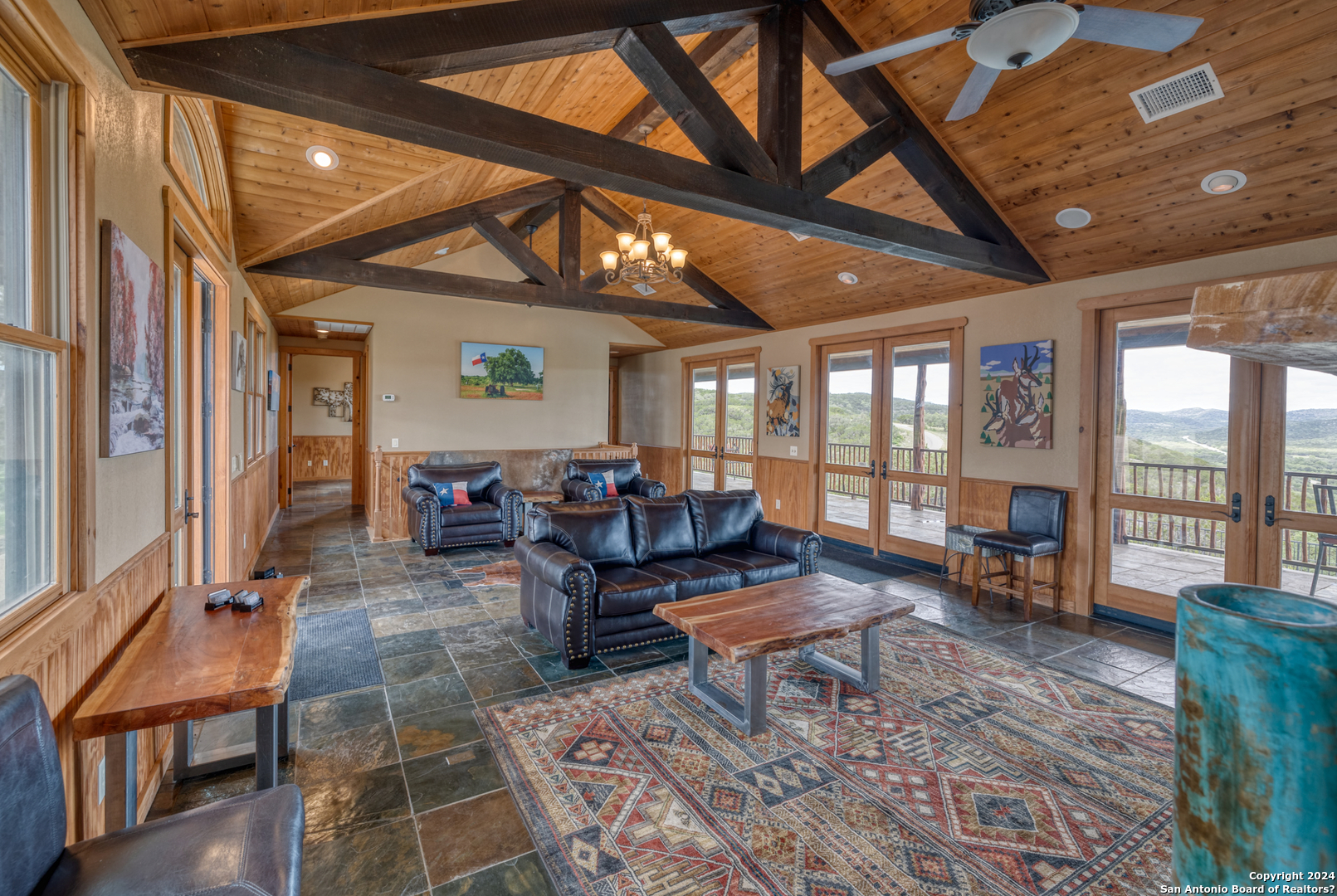 558 South Ridge Drive Concan, TX 78838 - Photo 18 of 35 a living room with furniture and wooden floor