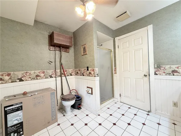 a view of outdoor with large trees