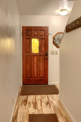 a view of front door of house