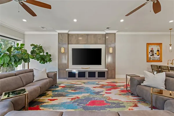 a view of dining room with furniture