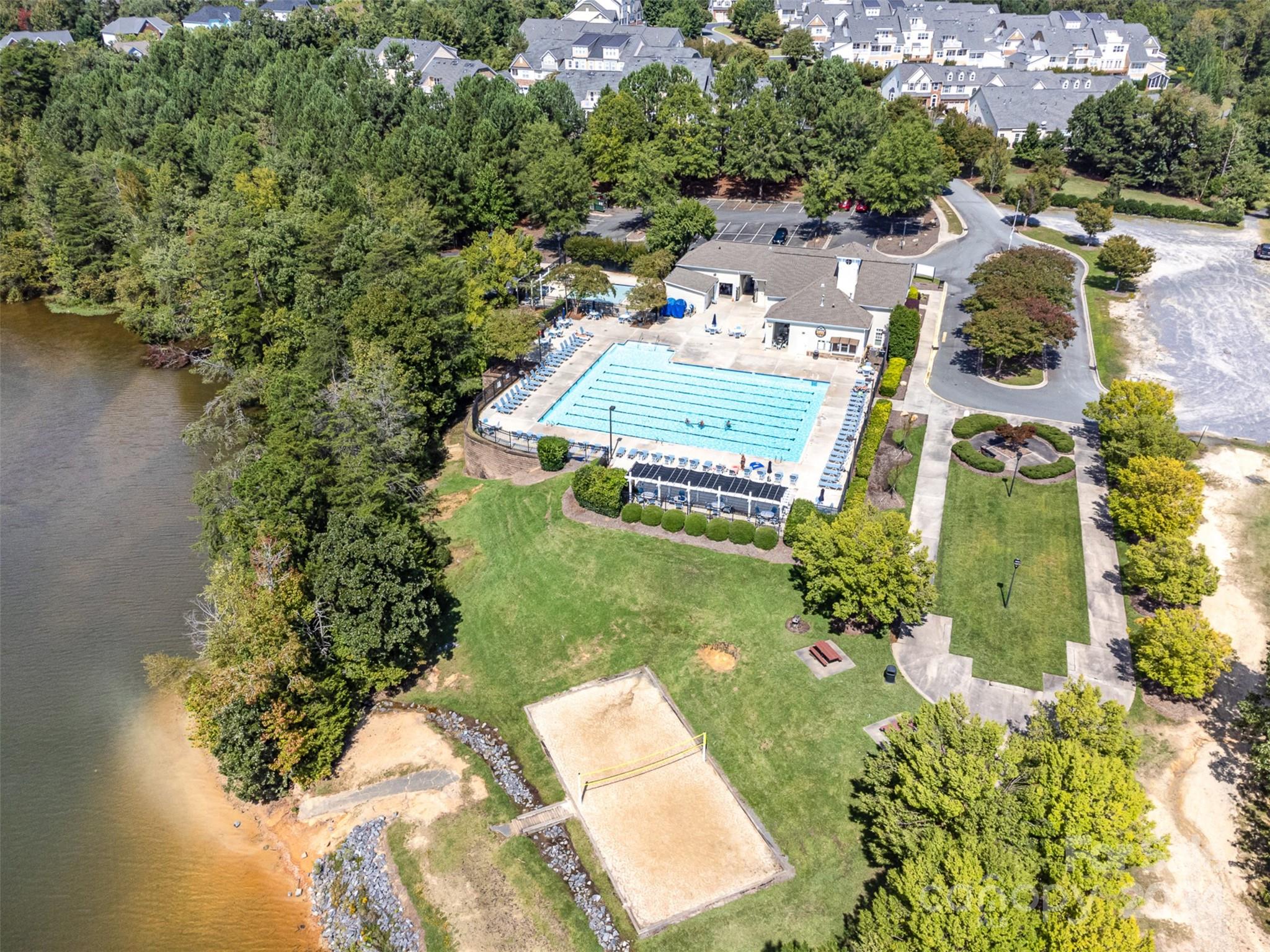 311 Wave Crest Drive Fort Mill, SC 29708 - Photo 44 of 45 an aerial view of residential houses with outdoor space and trees all around