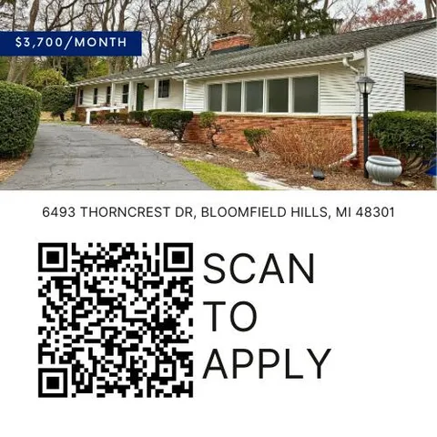 $3,650 | 6493 Thorncrest Drive, Bloomfield Hills, MI 48301