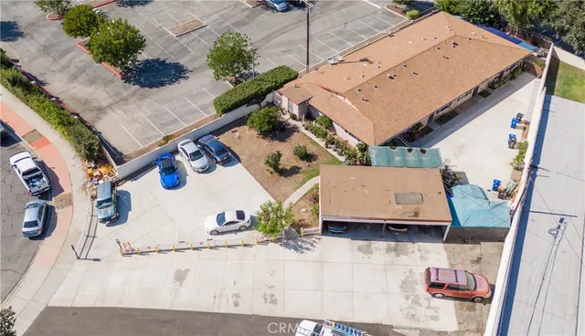 an aerial view of a house
