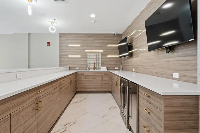 a view of a city with tall buildings