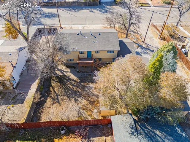 an aerial view of multiple house