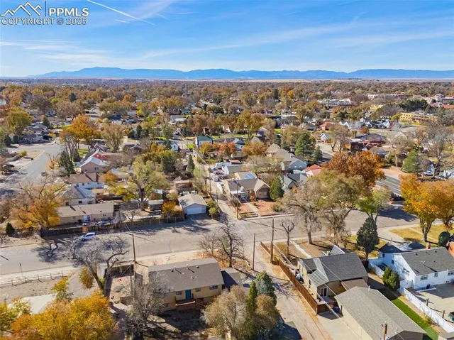 an aerial view of multiple house