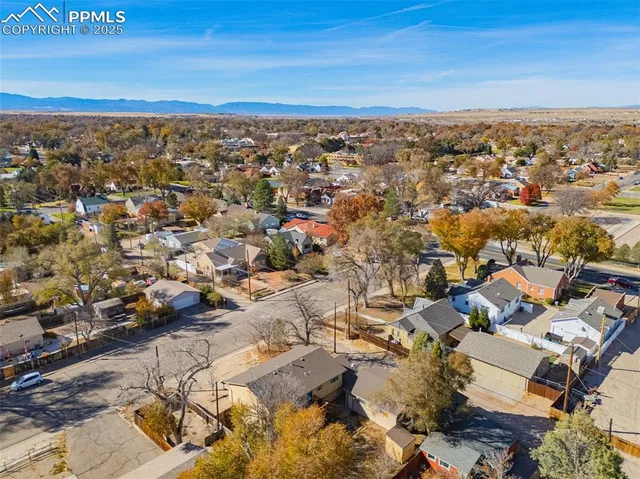 an aerial view of multiple house