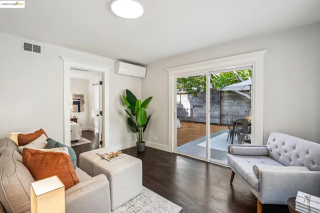 a bedroom with a bed and closet