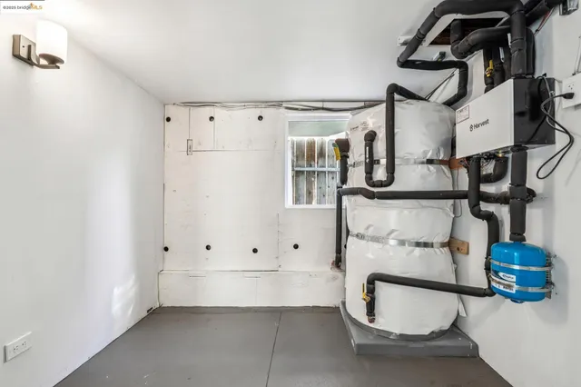 an outdoor space with seating