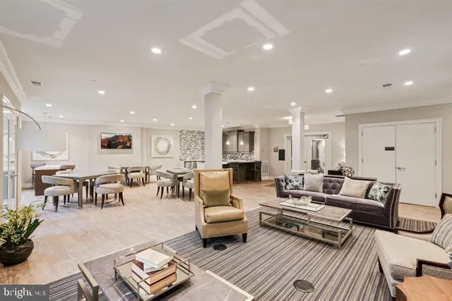 a living room with furniture and a couch