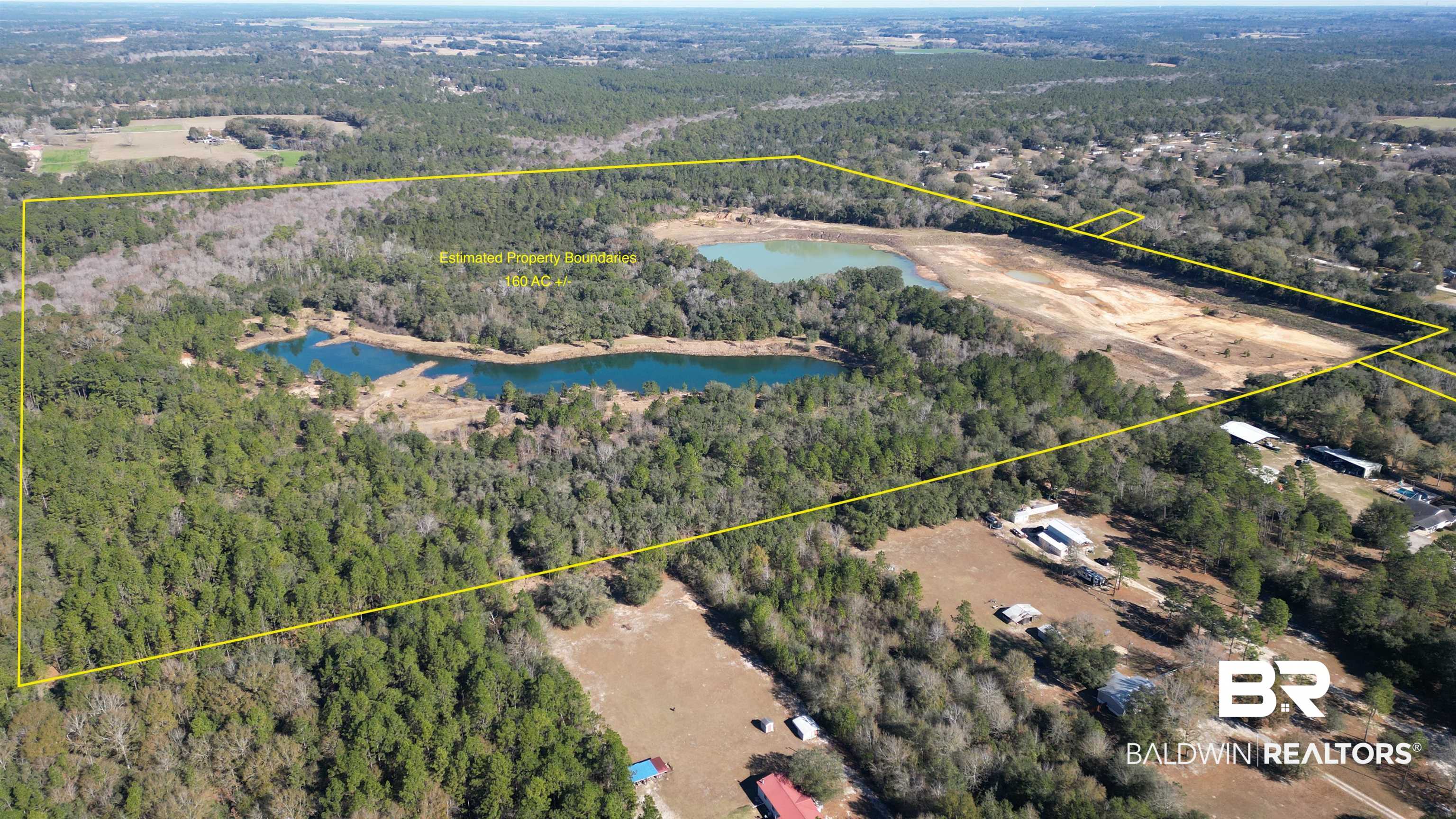 14830 Old Pascagoula Road Grand Bay, AL 36541 - Photo 4 of 32 Drone / aerial view featuring a water view