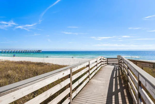 a view of ocean from a balcony
