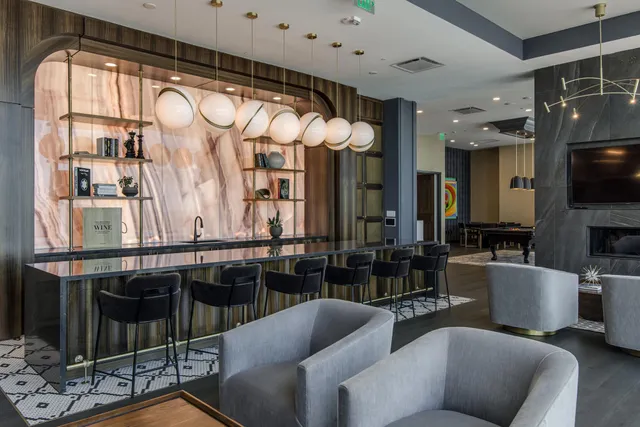 a living room with furniture