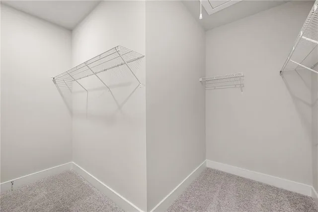 a view of small space with racks on the wall