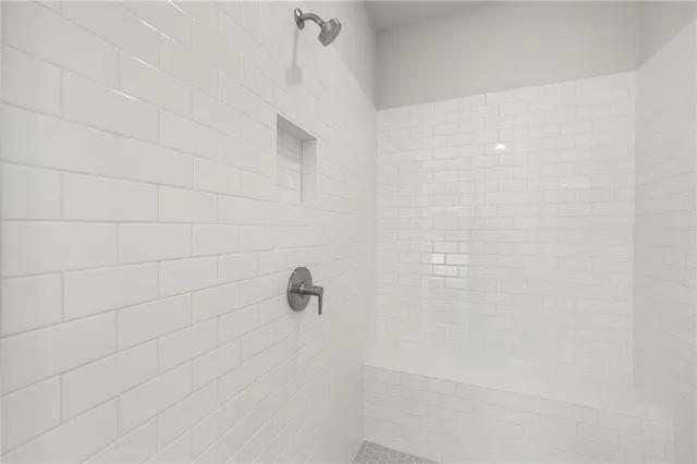 a close up of a shower