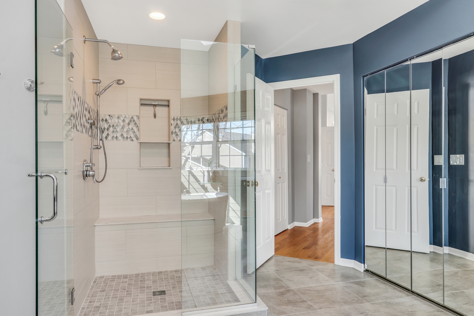 1135 Hadley Circle Gurnee, IL 60031 - Photo 36 of 60 a bathroom with a shower and a glass door