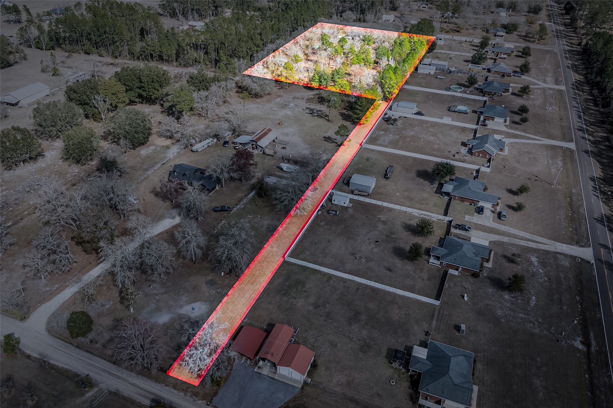 17098 Cross Branch Road Hilliard, FL 32046 - Photo 52 of 71 an aerial view of house with a yard
