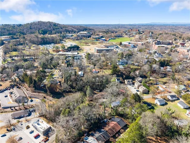 an aerial view of multiple house