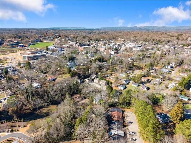 an aerial view of multiple house