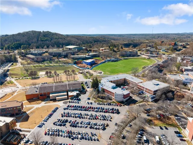an aerial view of multiple house