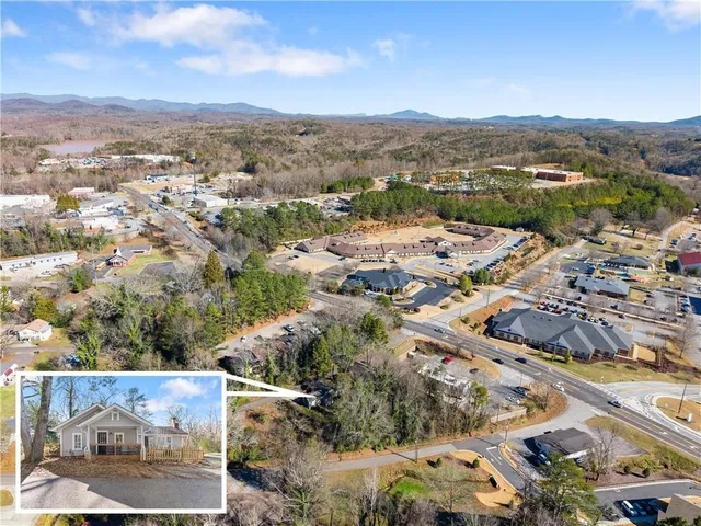 an aerial view of multiple house