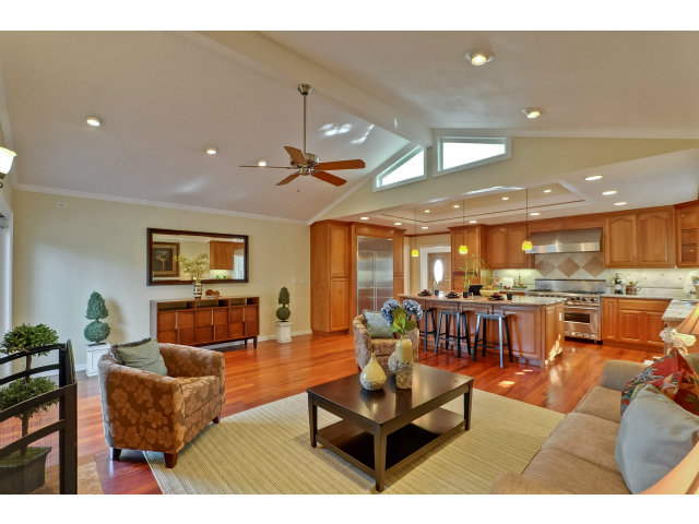 21841 McClellan Road Cupertino, CA 95014 - Photo 13 of 25 a living room with furniture and a wooden floor