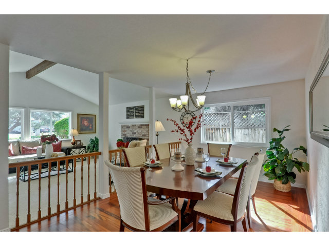 21841 McClellan Road Cupertino, CA 95014 - Photo 6 of 25 a view of a dining room with furniture window and wooden floor