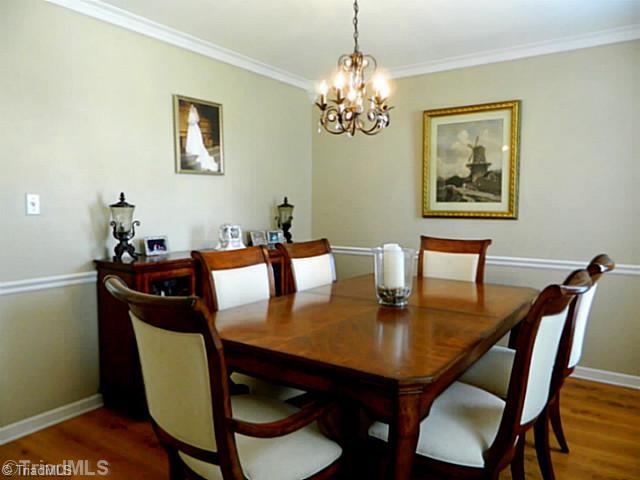 208 Stapleton Way High Point, NC 27265 - Photo 7 of 15 Dining Room. Formal Dining Room with chair railing and crown moulding
