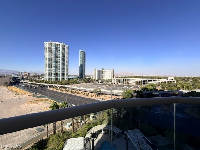 2777 Paradise Road, Unit 807 Las Vegas, NV 89109 - Photo 51 of 61 City lights stretch towards distant mountains from this elevated outdoor space.