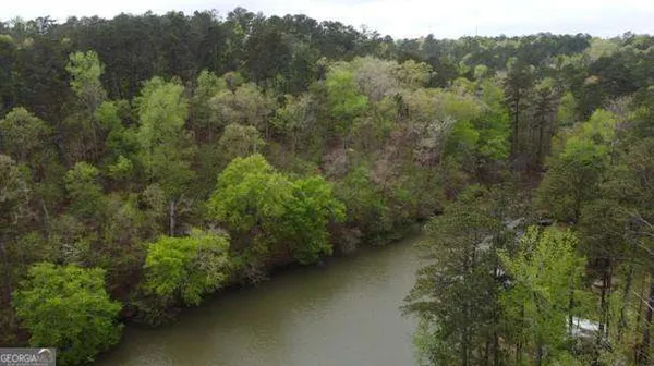 an aerial view of a houses with a forest