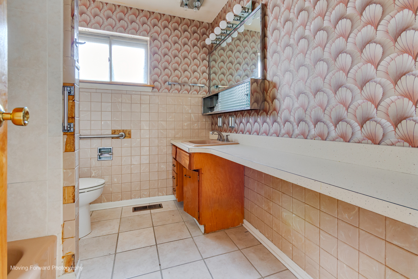 9726 S Lane Chicago, IL 60628 - Photo 14 of 27 a bathroom with a sink a toilet and mirror