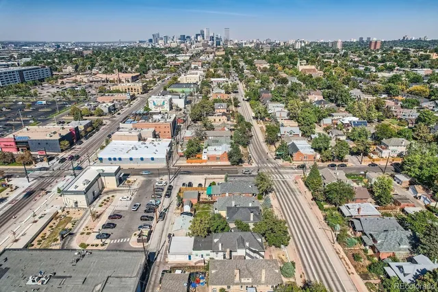 an aerial view of a city