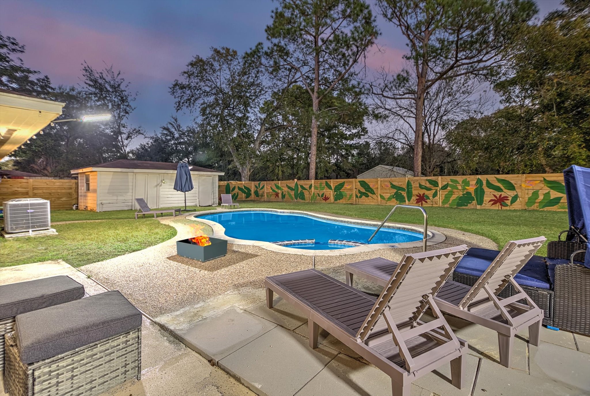 9825 Radio Road Houston, TX 77075 - Photo 39 of 50 a view of backyard with swimming pool and seating space