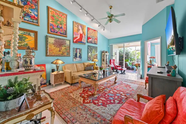 a living room filled with furniture