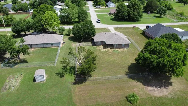 an aerial view of a house