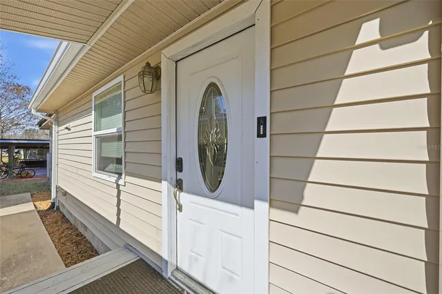 a view of a door of the house