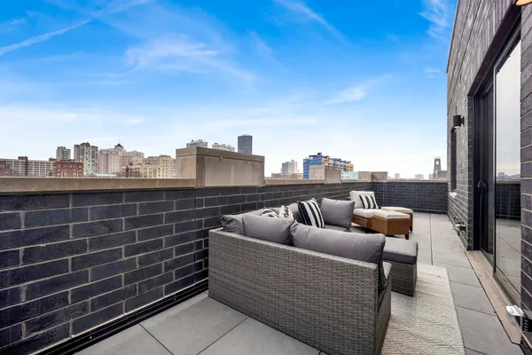 a view of roof with a couch