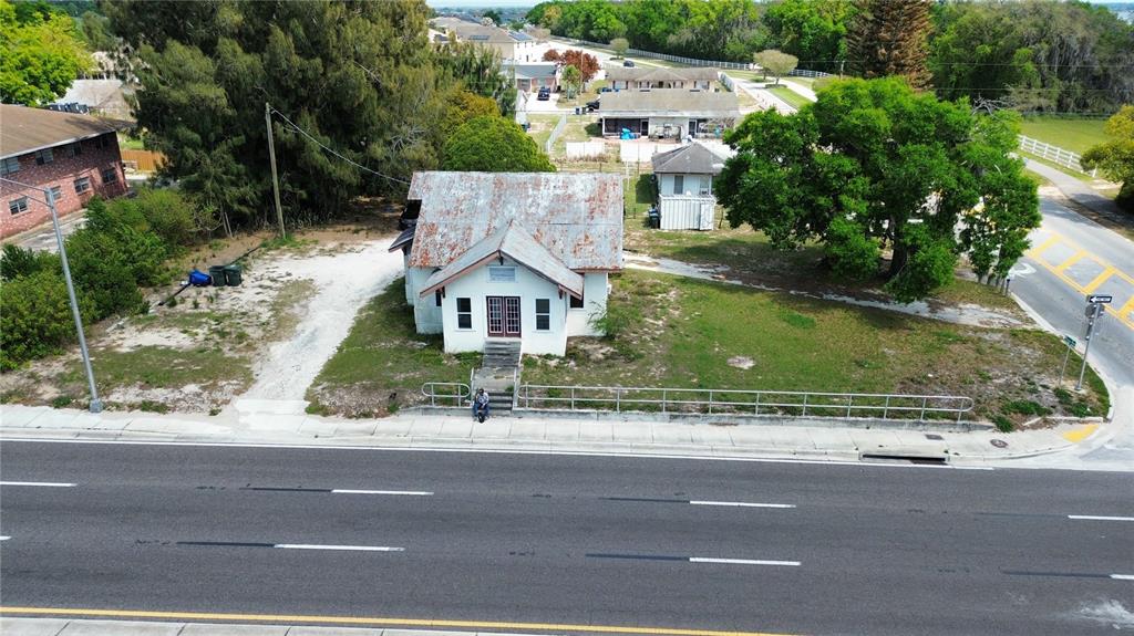 an aerial view of a house
