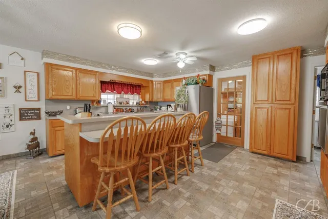 a view of a dining area with furniture