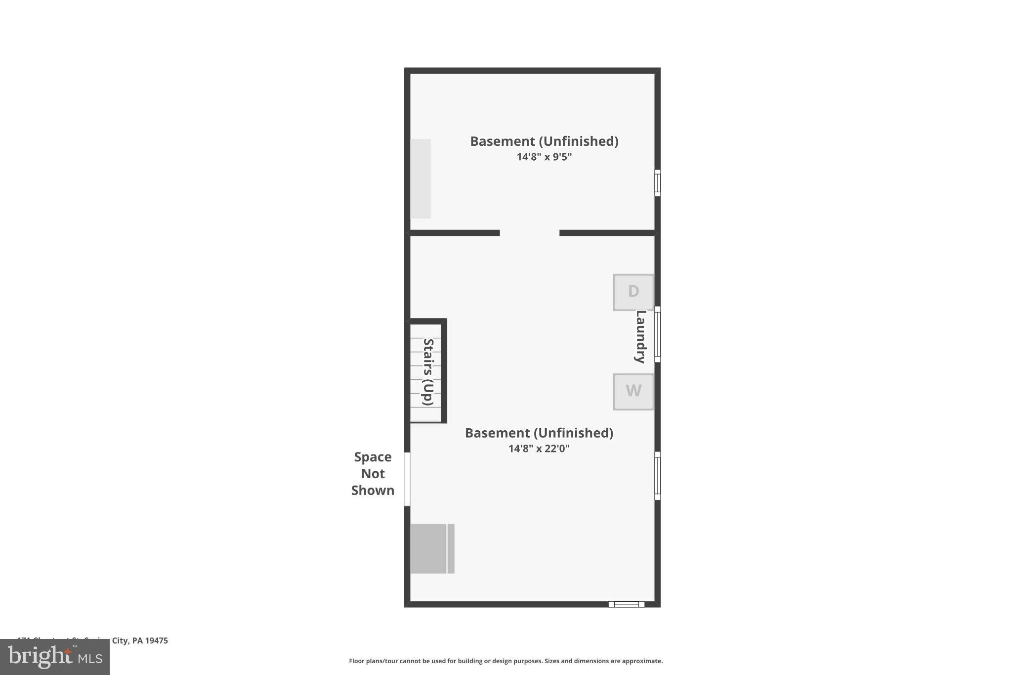 171 Chestnut Street Spring City, PA 19475 - Photo 48 of 51 Unfinished basement layout blueprint.