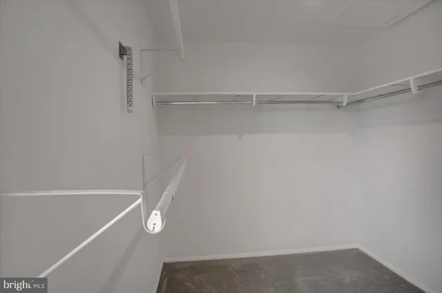 a view of small space with racks on the wall