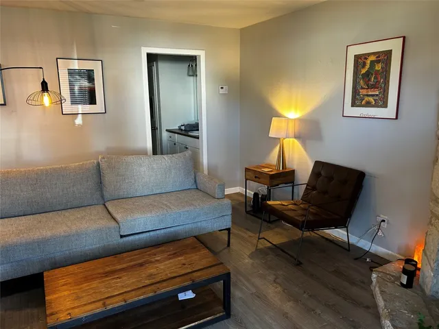 a living room with furniture